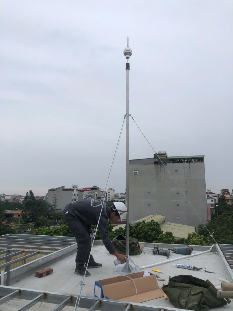 Bán kính bảo vệ kim thu sét